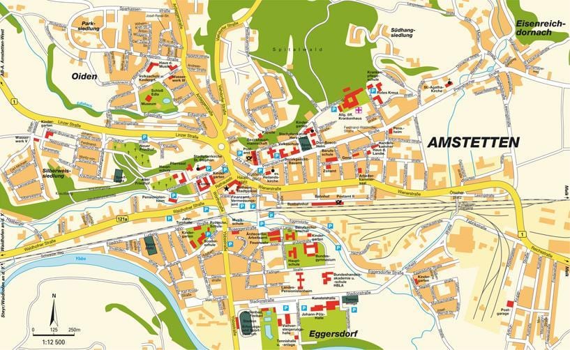ನಕ್ಷೆ amstetten ಆಸ್ಟ್ರಿಯಾ