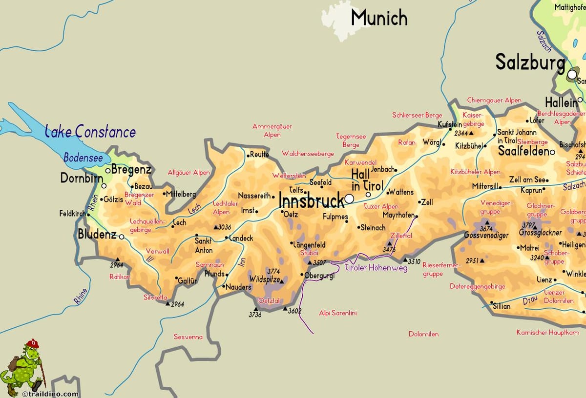 ನಕ್ಷೆ mayrhofen ಆಸ್ಟ್ರಿಯಾ