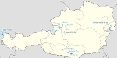ನಕ್ಷೆ ಆಸ್ಟ್ರಿಯನ್ ಸರೋವರಗಳು