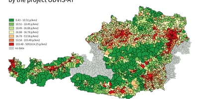 ಆಸ್ಟ್ರಿಯಾ ಜನಸಂಖ್ಯೆಯ ಸಾಂದ್ರತೆ ನಕ್ಷೆ