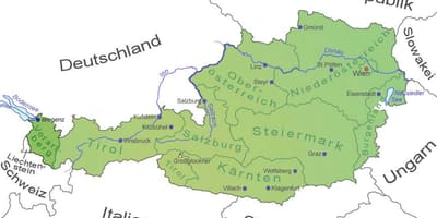 ಮ್ಯಾಪ್ ಆಫ್ ವೋರಾರ್ಲ್ಬರ್ಗ್ ಆಸ್ಟ್ರಿಯಾ